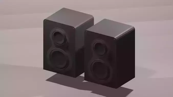 Audio Speaker Low-poly 3D model