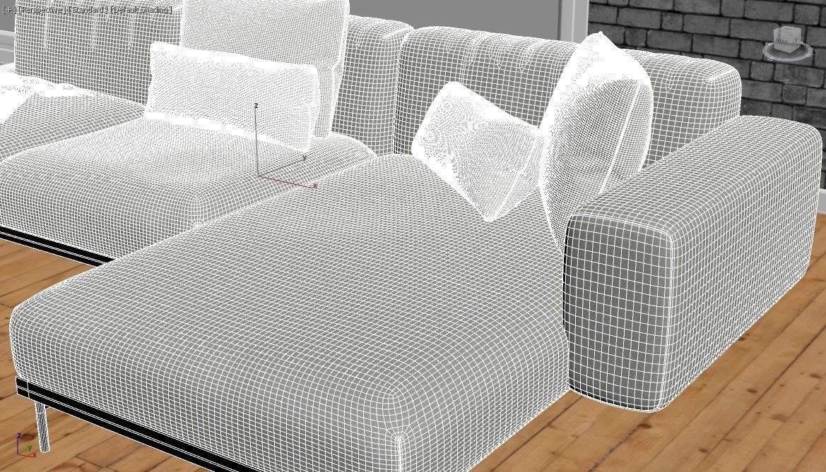 sofa - scandinavian style - photorealist - Muuto 3D model_4