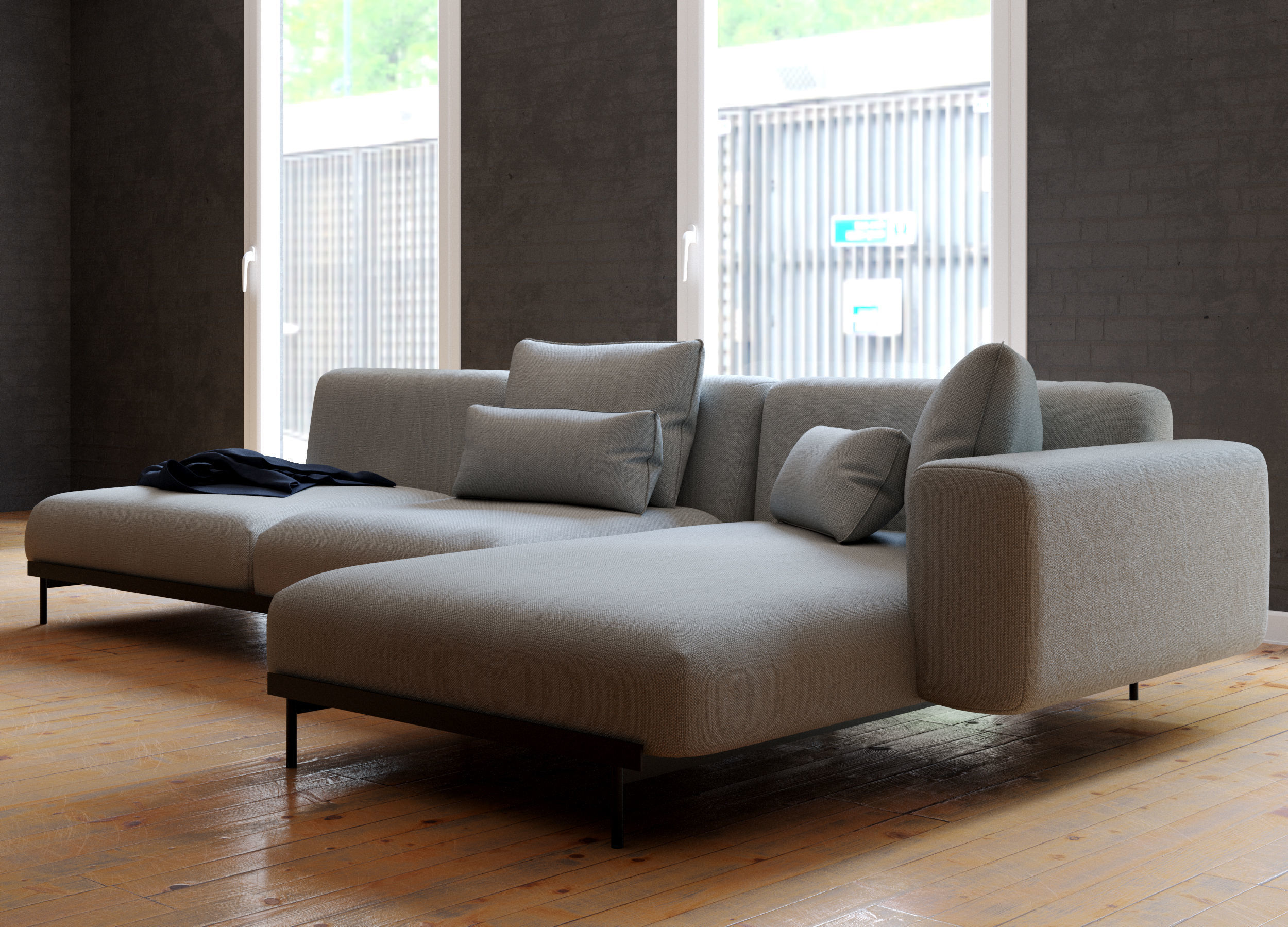 sofa - scandinavian style - photorealist - Muuto 3D model_2