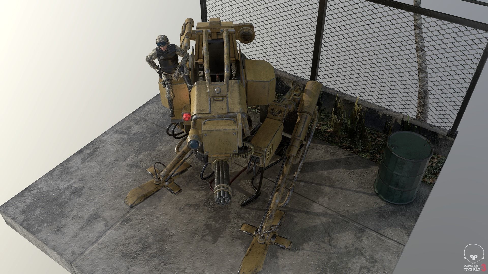 Mech Station Low-poly 3D model_9