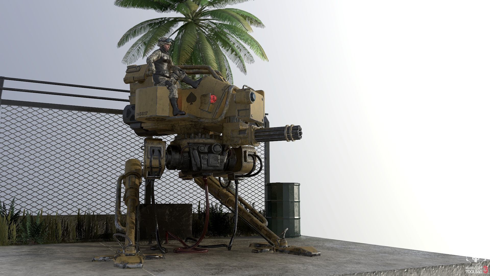 Mech Station Low-poly 3D model_3