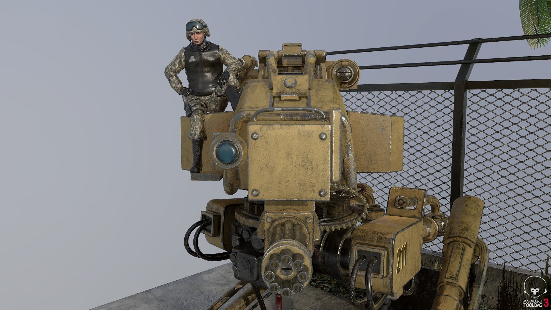 Mech Station Low-poly 3D model_7