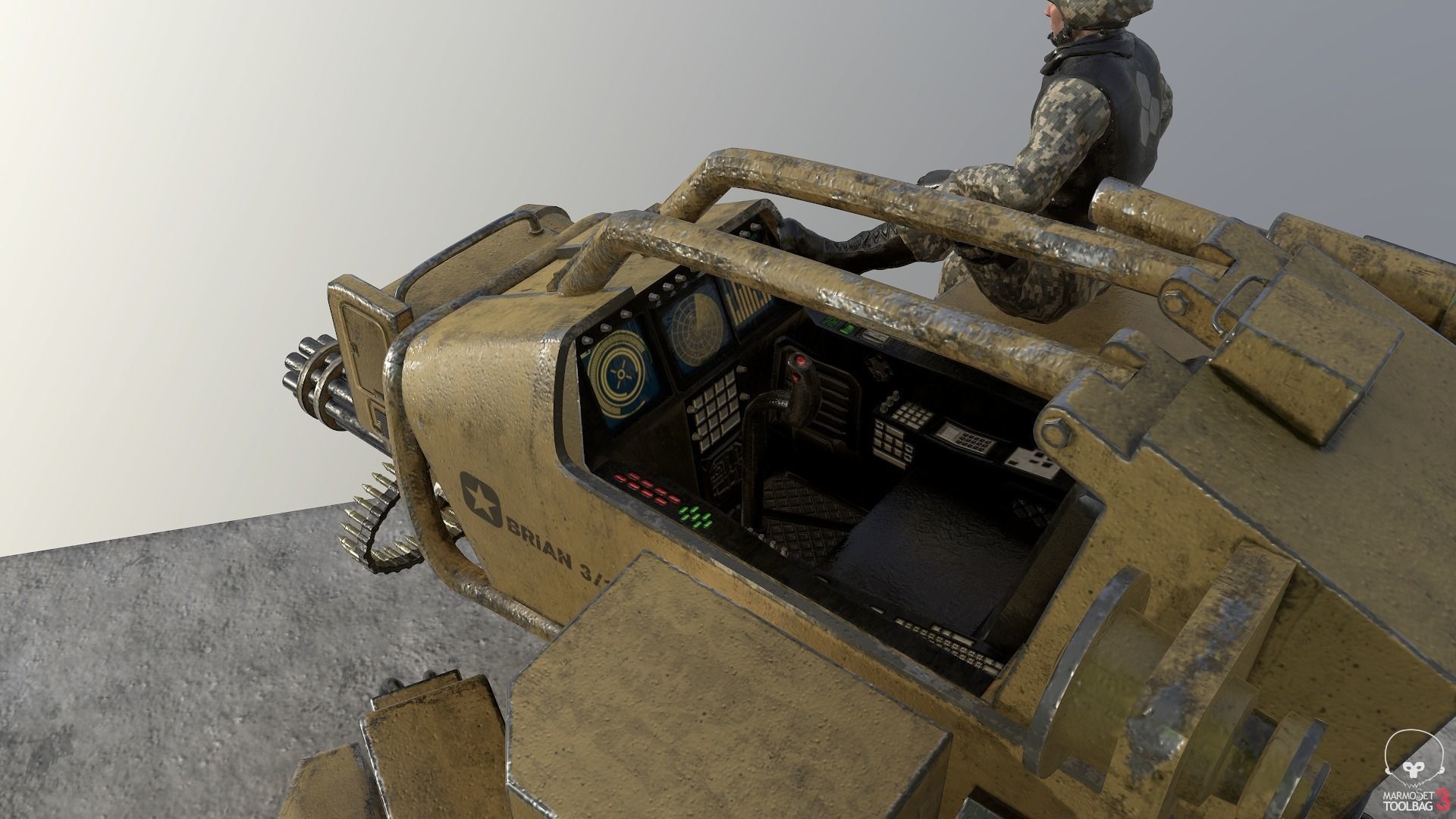 Mech Station Low-poly 3D model_4