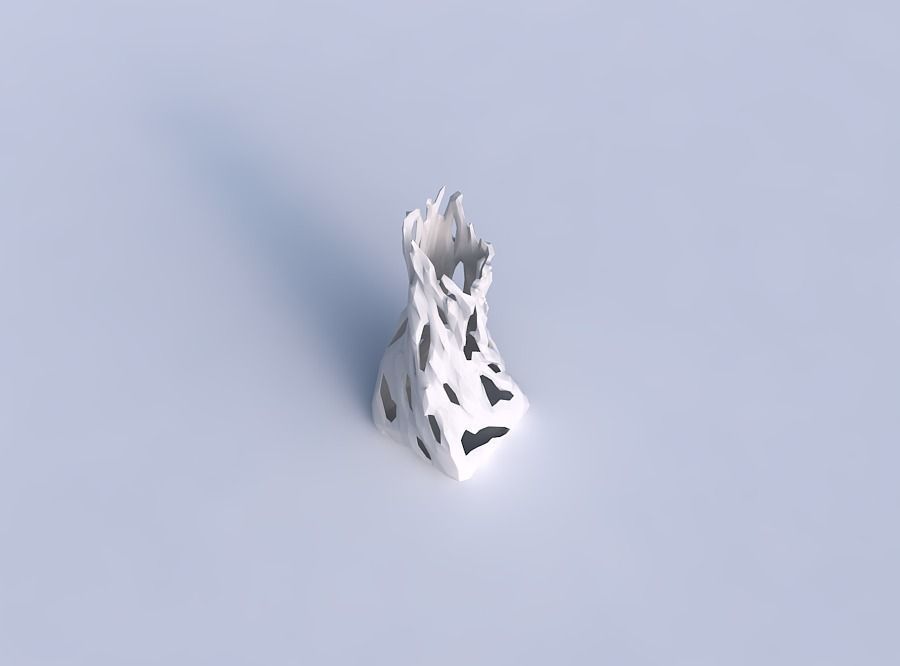 Vase twisted squeezed and bent quadratic with faceted cuts an... 3D print model_1