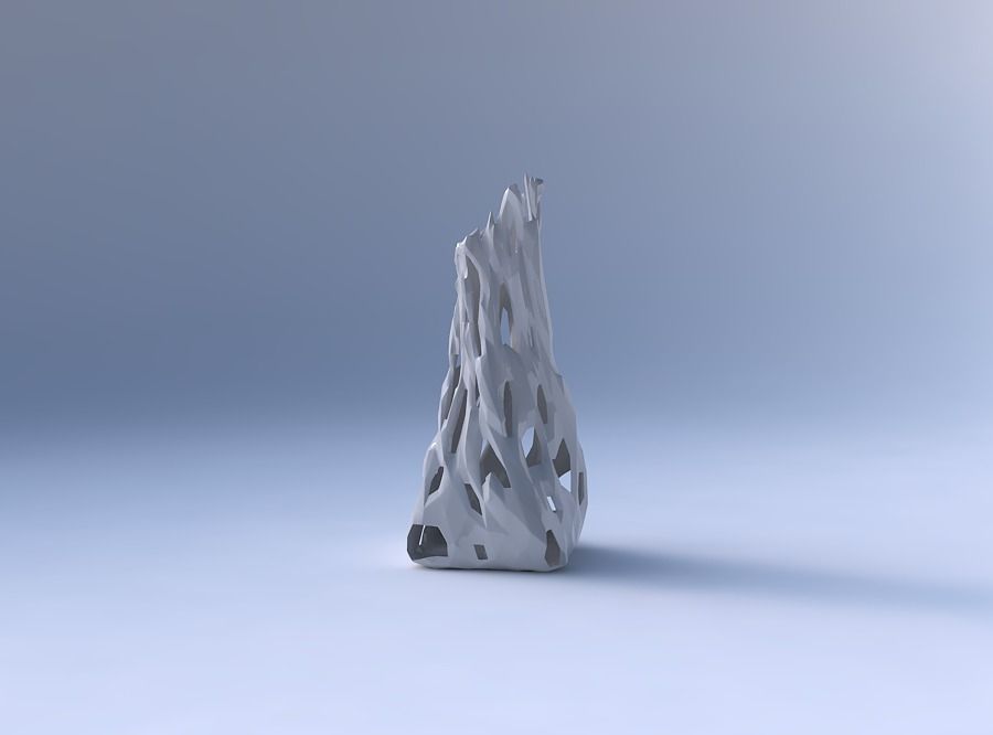 Vase twisted squeezed and bent quadratic with faceted cuts an... 3D print model_4