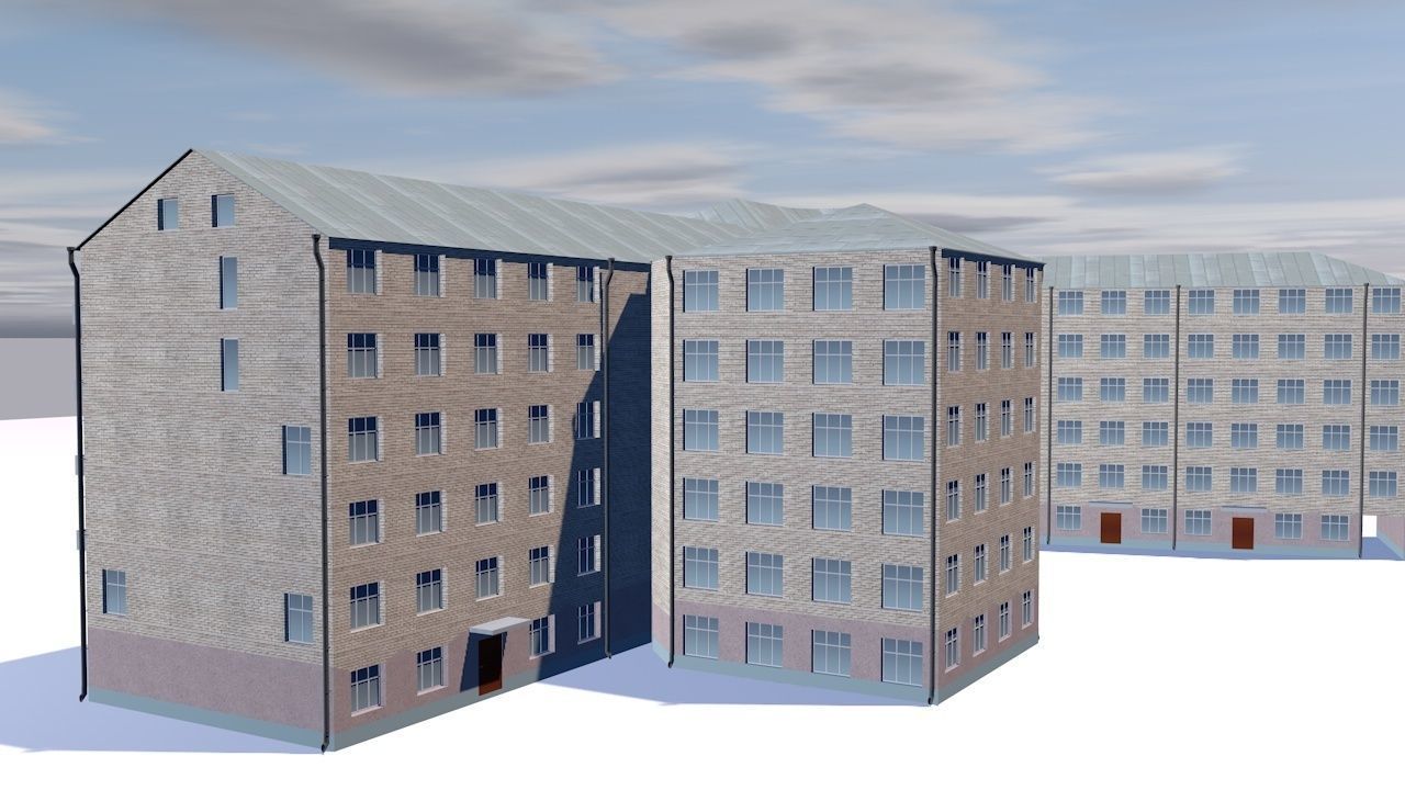 Factory office building 3D model_2