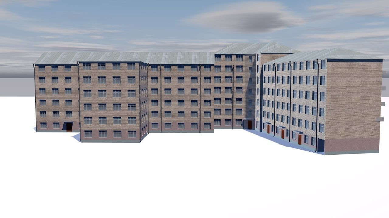 Factory office building 3D model_3
