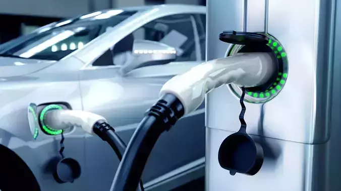 Electric Vehicle Charging Station animated 3d scene 3D model