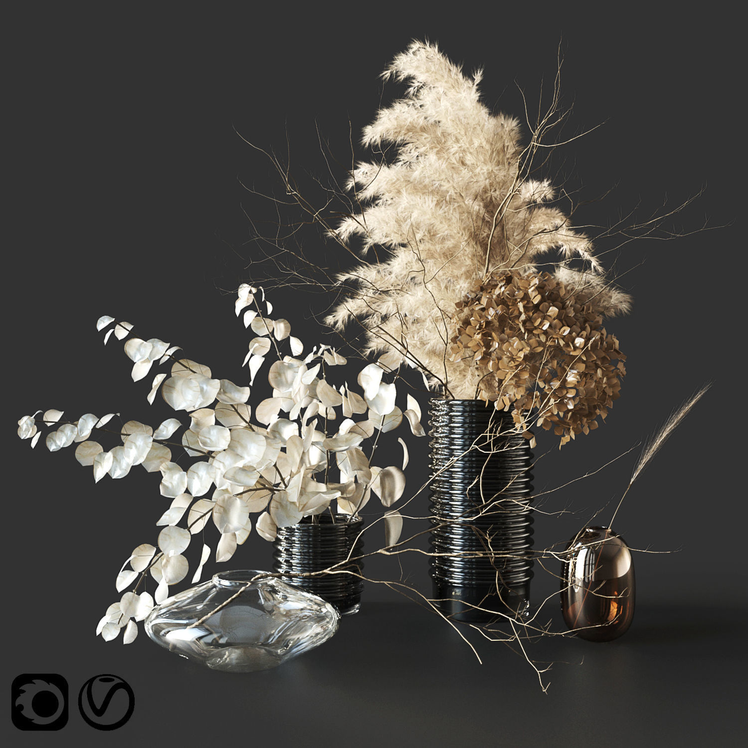 Dry bouquet 3D model_3