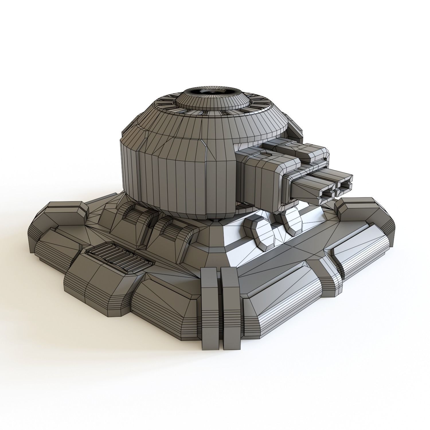 Sci fi turret emplacement for tabletop scenery 3D print model_13