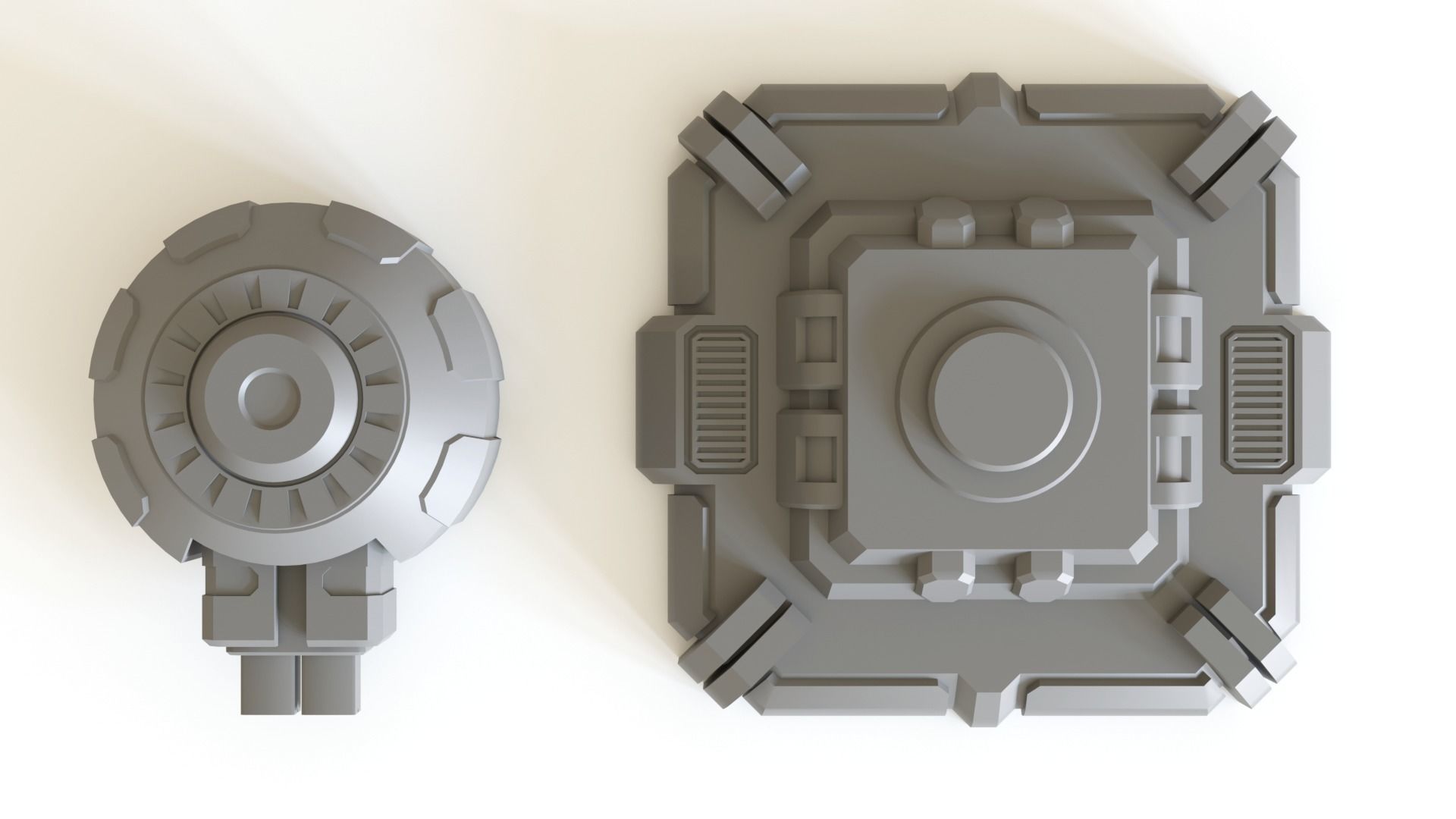Sci fi turret emplacement for tabletop scenery 3D print model_20