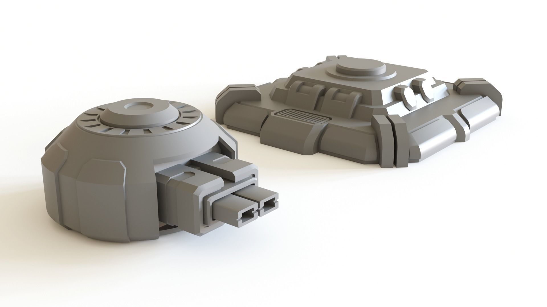 Sci fi turret emplacement for tabletop scenery 3D print model_19