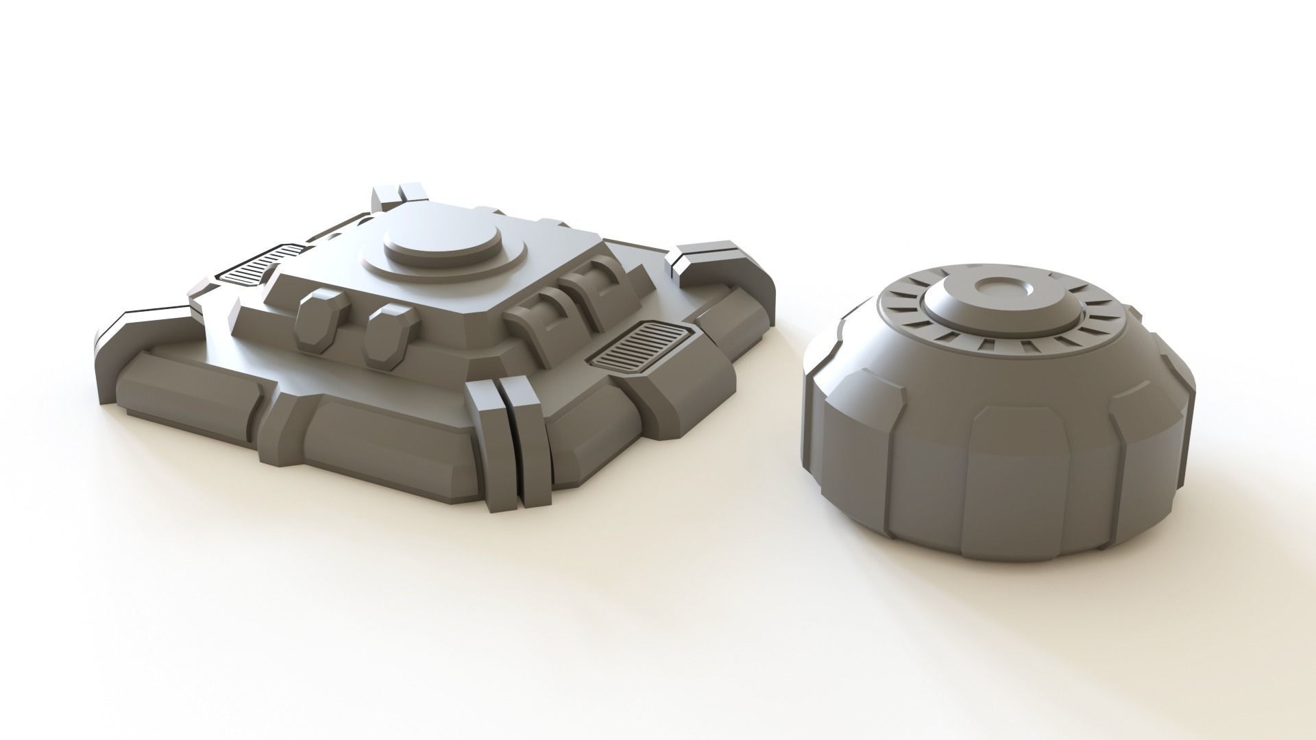 Sci fi turret emplacement for tabletop scenery 3D print model_18