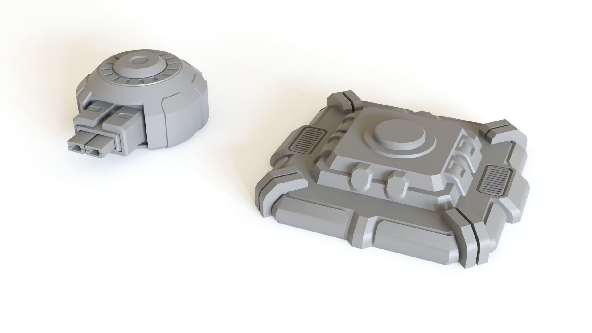 Sci fi turret emplacement for tabletop scenery 3D print model_3