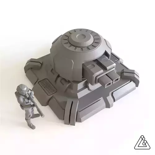 Sci fi turret emplacement for tabletop scenery
