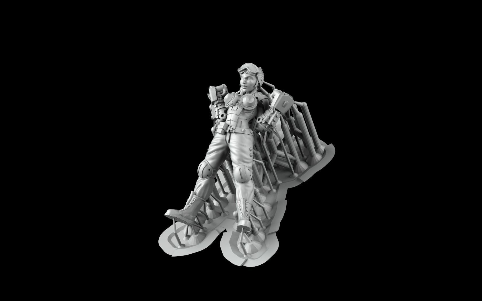 Cyber girls 3D print model_1