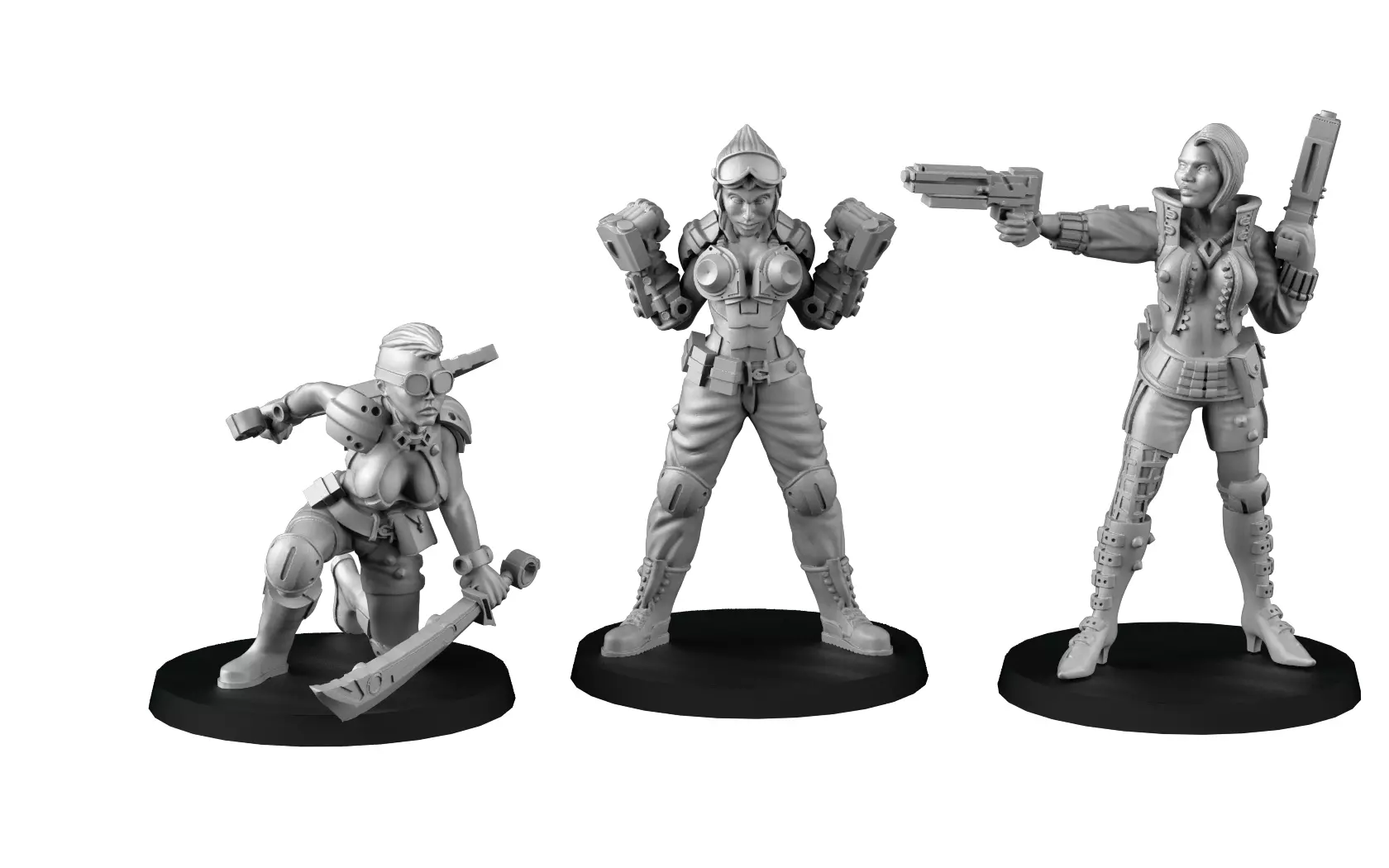 Cyber girls 3D print model_0