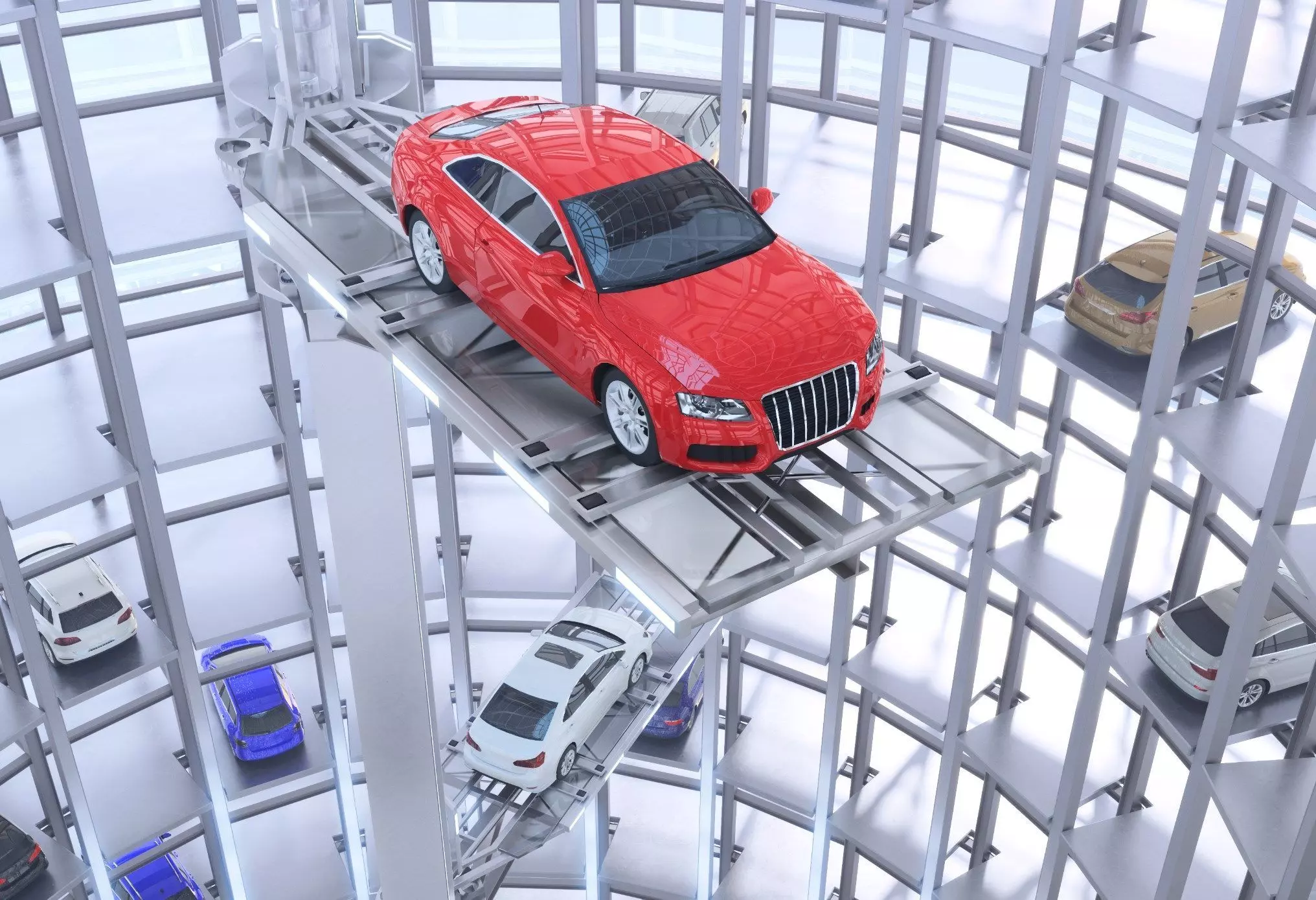 Automated Car Parking with animation 3D model