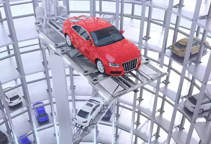 Automated Car Parking with animation 3D model