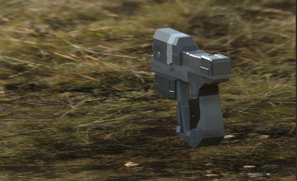 halo gun Low-poly 3D model_1