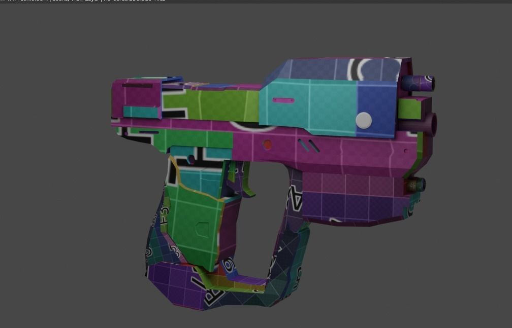 halo gun Low-poly 3D model_2