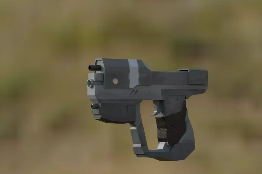 halo gun Low-poly 3D model_0