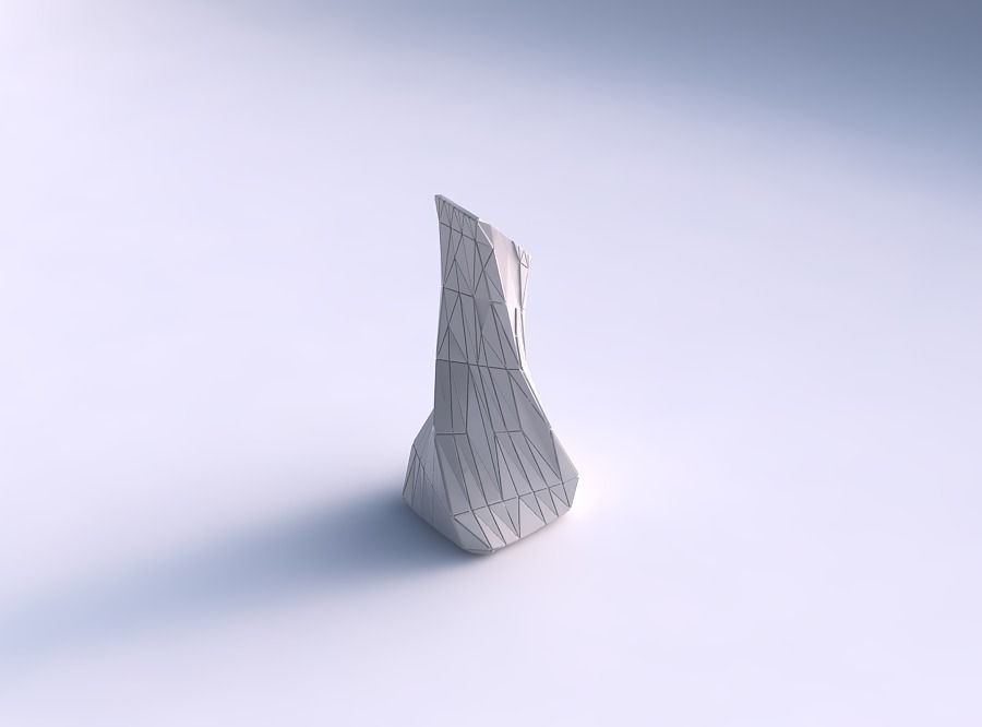 Vase twisted squeezed and bent quadratic with random triangle... 3D print model