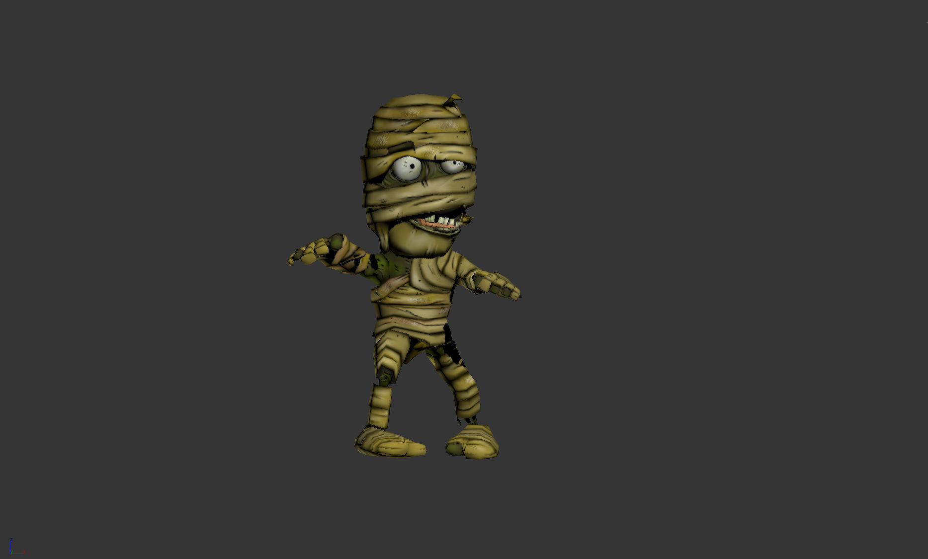 Mummy Game Character RIGGED 3D model Handpainted Low-poly 3D model_5