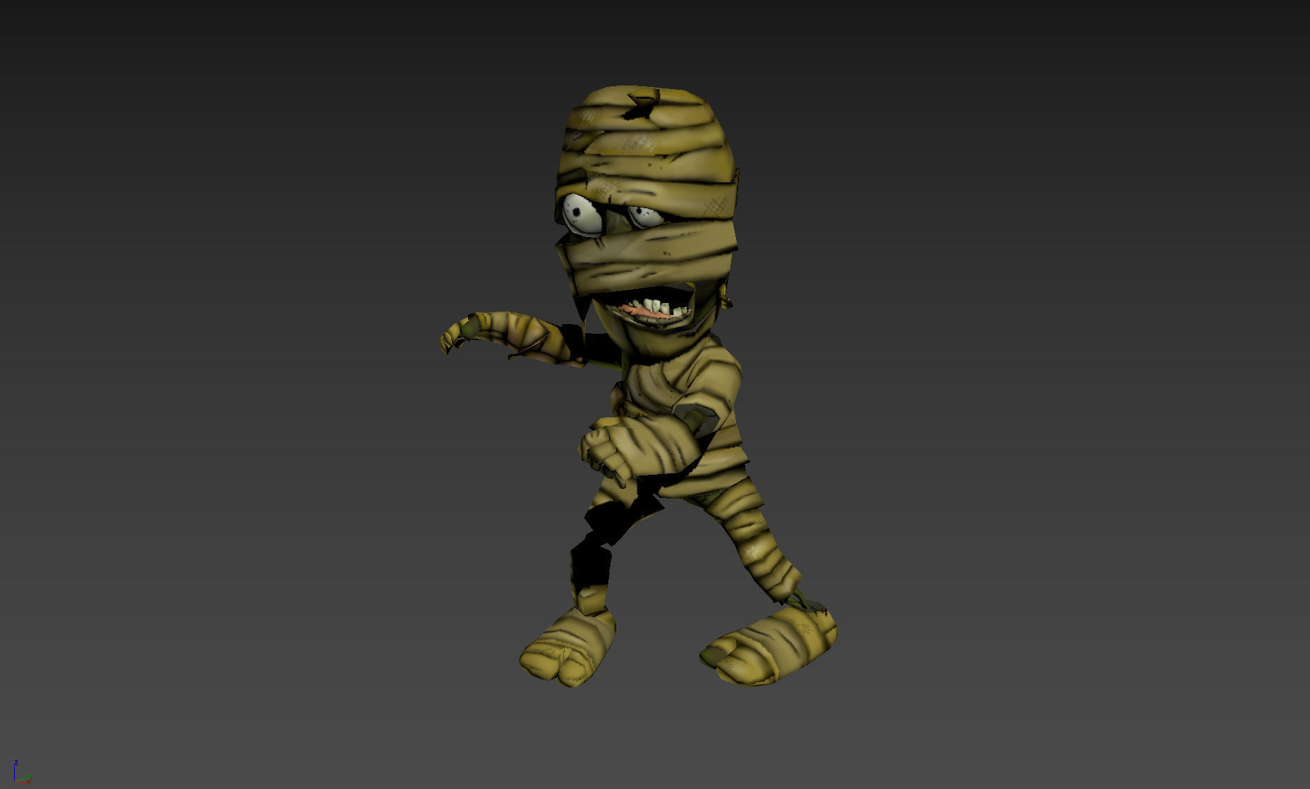 Mummy Game Character RIGGED 3D model Handpainted Low-poly 3D model_10