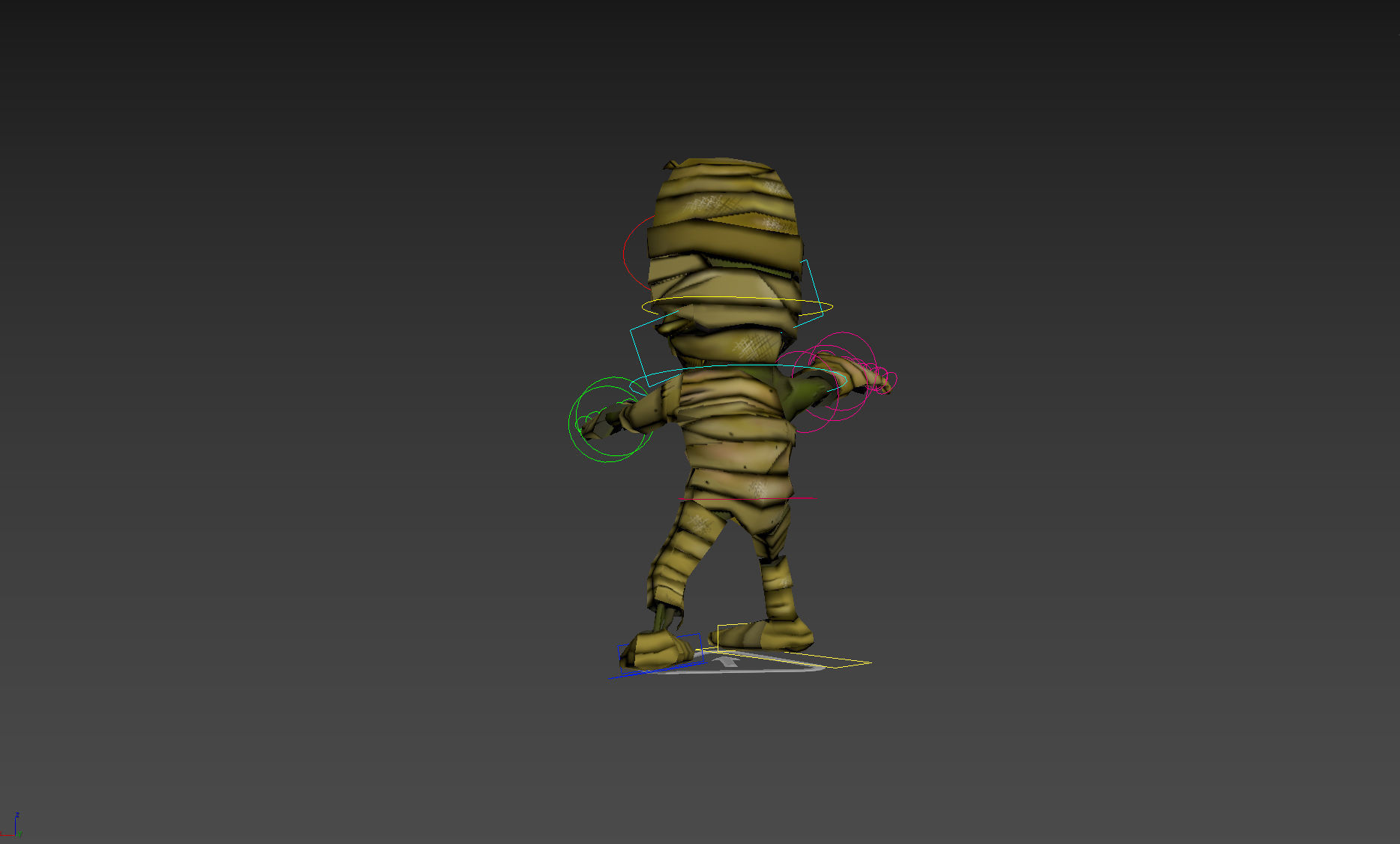 Mummy Game Character RIGGED 3D model Handpainted Low-poly 3D model_14