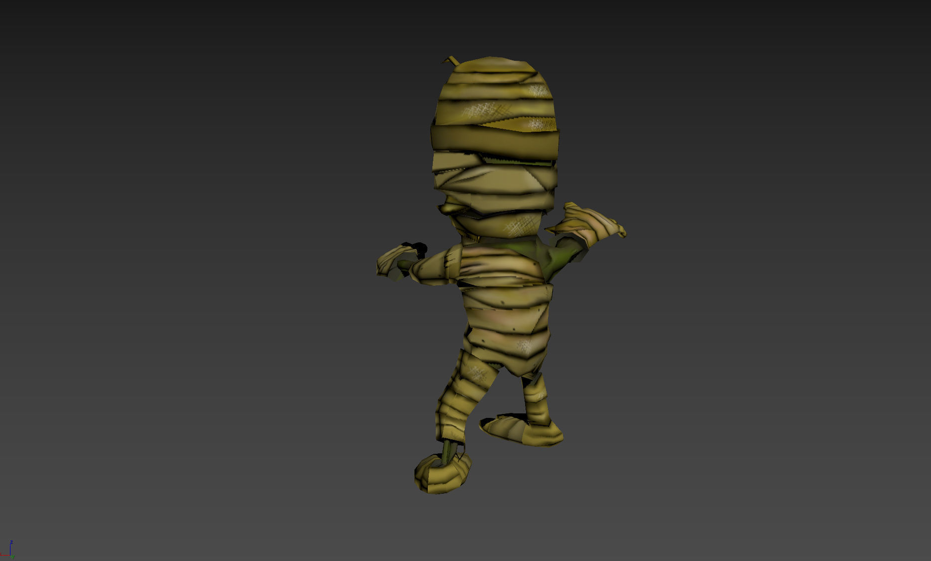 Mummy Game Character RIGGED 3D model Handpainted Low-poly 3D model_9
