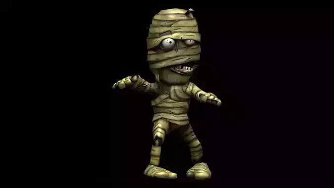 Mummy Game Character RIGGED 3D model Handpainted Low-poly 3D model Mummy Game Character RIGGED 3D model Handpainted Low-poly 3D model