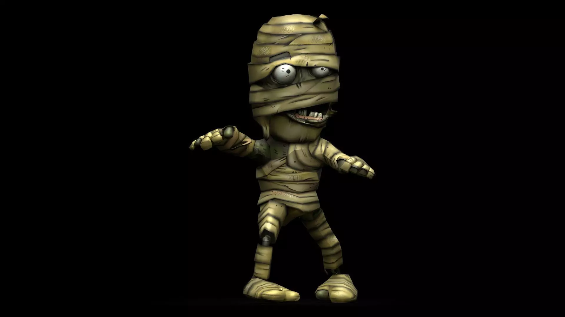 Mummy Game Character RIGGED 3D model Handpainted Low-poly 3D model_0
