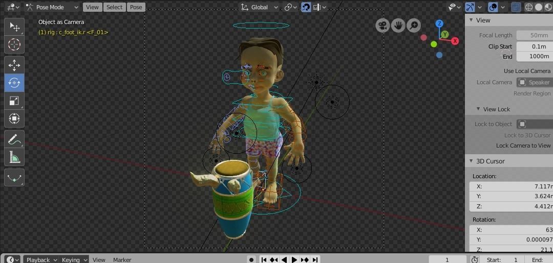 Conga Playing Boy Rigged Animation 3D model_8