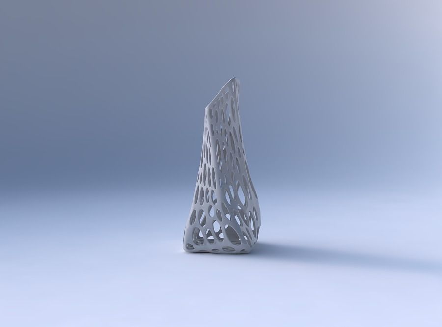 Vase twisted squeezed and bent quadratic with smooth organic ... 3D print model_4