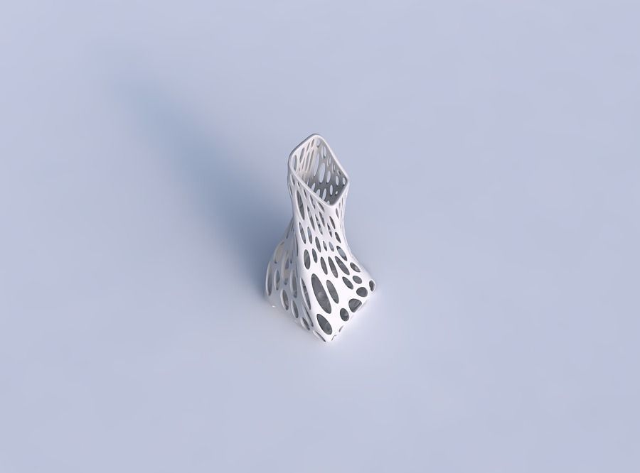 Vase twisted squeezed and bent quadratic with smooth organic ... 3D print model_1