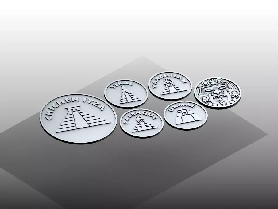 Mayan Disc Pyramids and Calendar center 3D print model_0