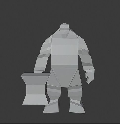Low Poly Cyclope paper man 3D model