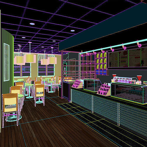 Restaurant - Bistro 3D model 7