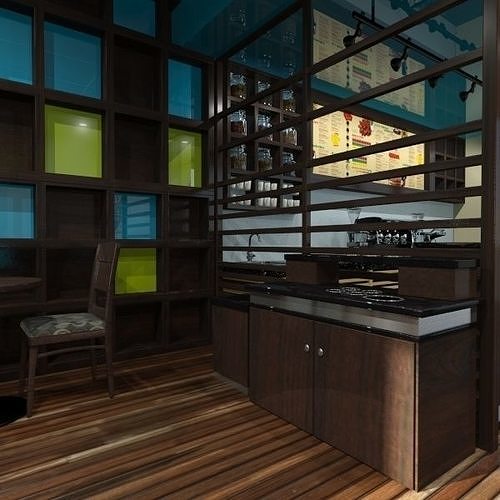 Restaurant - Bistro 3D model 6