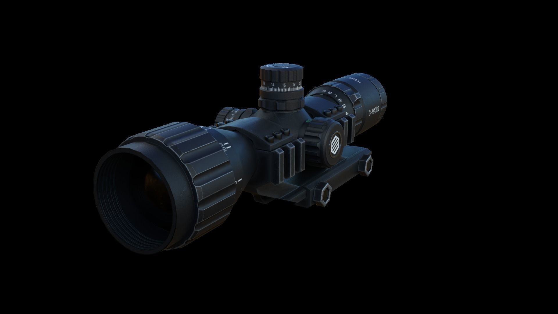 Scope 3X-9X Zoom Low-poly 3D model_6