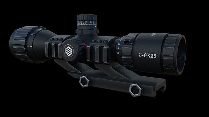 Scope 3X-9X Zoom Low-poly 3D model