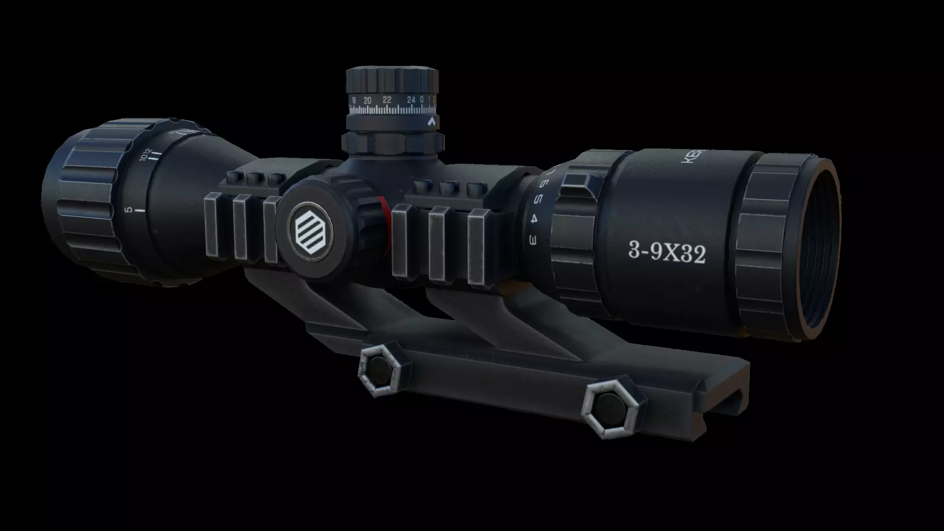 Scope 3X-9X Zoom Low-poly 3D model_0