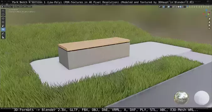 Park Bench -4- Version 1 Low-poly 3D model