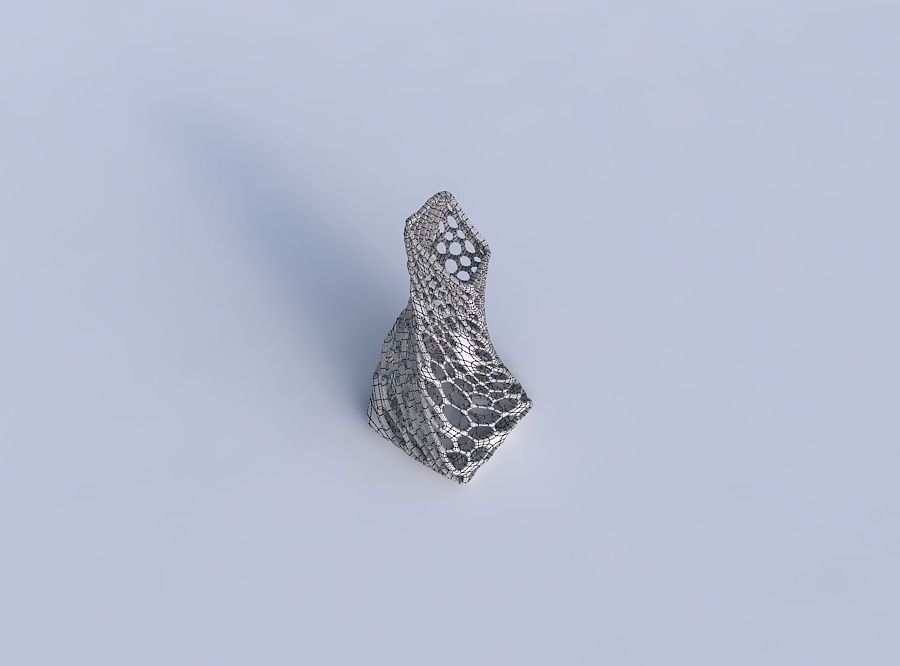 Vase twisted squeezed and bent quadratic with twisted dense o... 3D print model_6