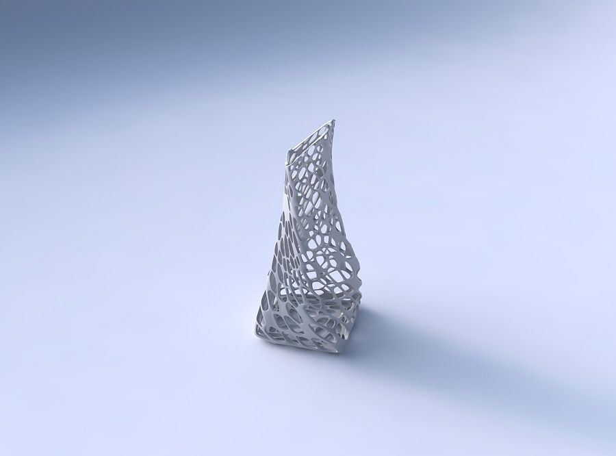 Vase twisted squeezed and bent quadratic with twisted dense o... 3D print model_3