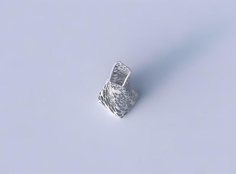 Vase twisted squeezed and bent quadratic with twisted dense o... 3D print model_2
