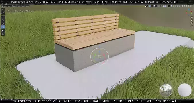 Park Bench -4- Version 2 Low-poly 3D model