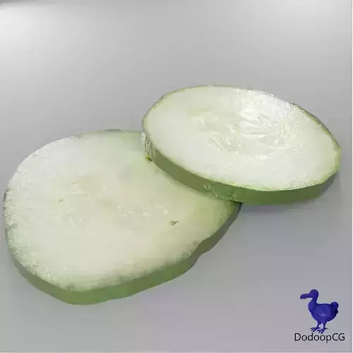 Cucumber Slice - 2 Variations PBR 3D Model