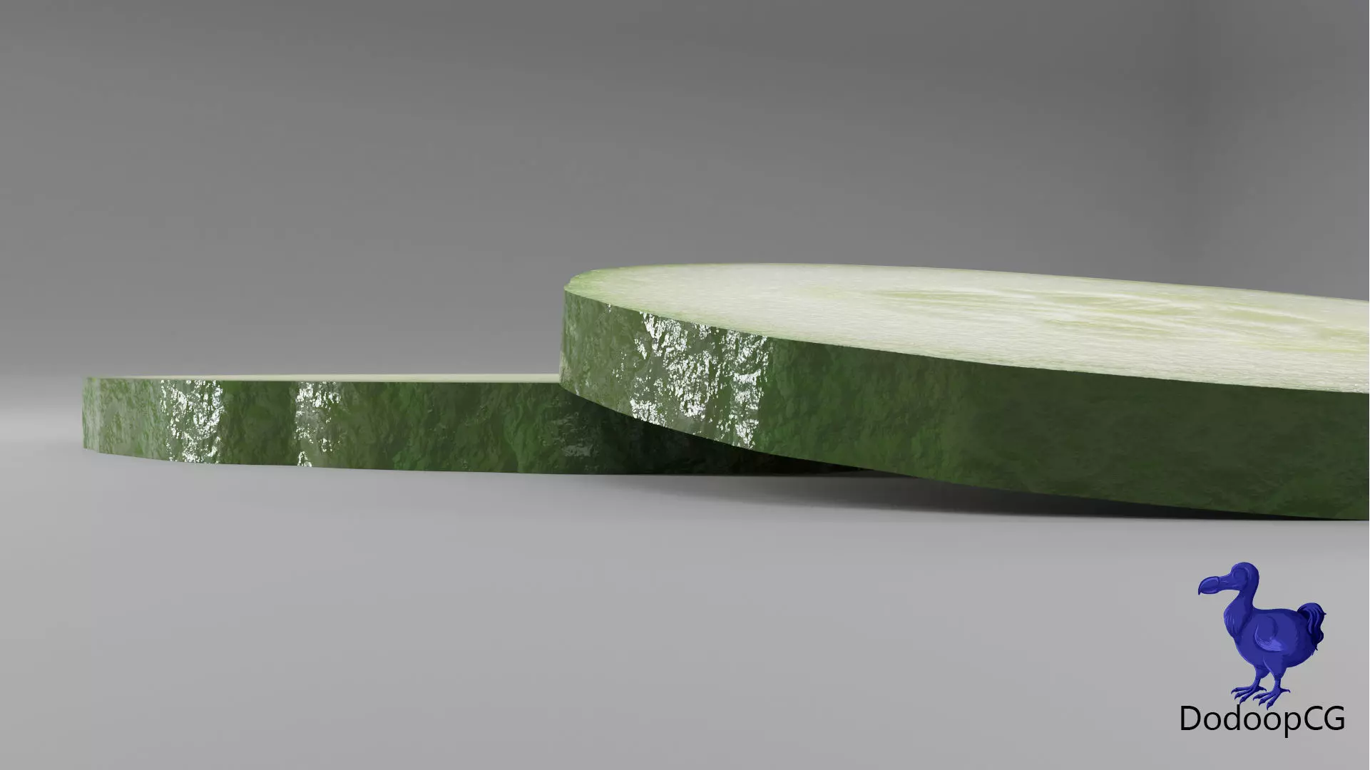 Cucumber Slice - 2 Variations PBR 3D Model Low-poly 3D model_3
